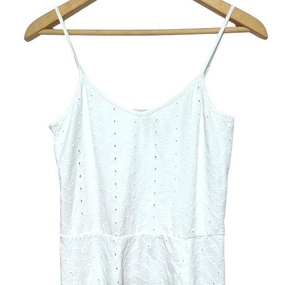 Hinge Strappy Eyelet Tank Top Womens Size Small White Lacy Peplum Coquette Cami - Picture 3 of 9